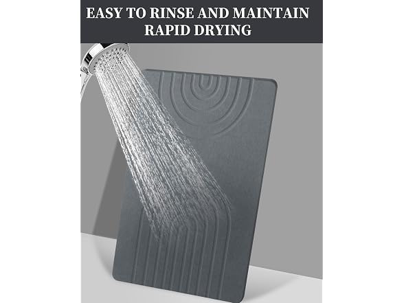 Semicircles Stone Bath Mat 24"x16" Gray