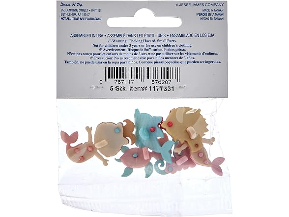 Jesse James Dress It Up Embellishments-Mermaid Kisses