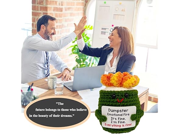 HOOYee Positive Crochet Dumpster Fire Desk