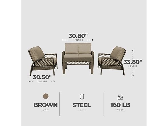 Four Seasons Courtyard Coral Bay 4 Piece Wicker Furniture