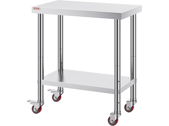 VEVOR Stainless Steel Work Table 30 x 18 x 34 Inch