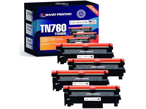 TN-760 Compatible Toner, 4-Pack