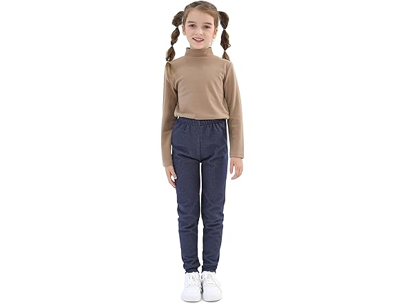Girls Cotton Fleece Lined Leggings