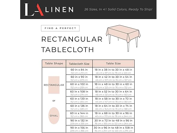 LA Linen Polyester Poplin Washable Rectangular Tablecloth