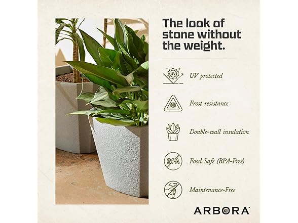 ARBORA 16 Monaco Square Polyresin Planter