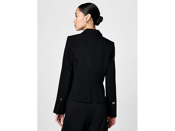 Halston Womens One Button Short Blazer