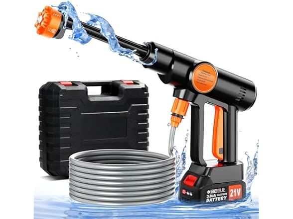 Portable Cordless Pressure Washer, 652PSI