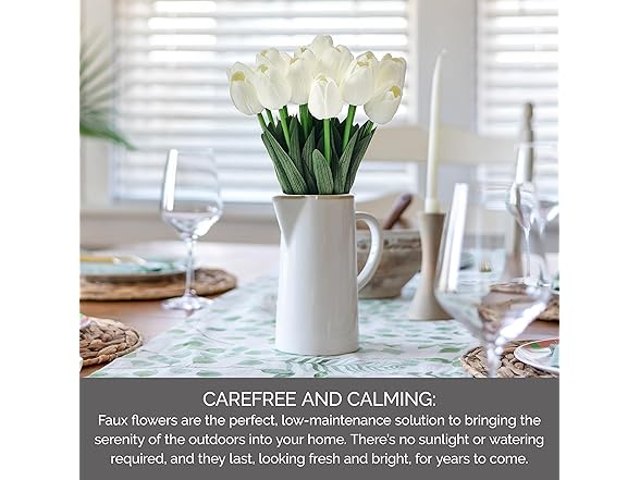 Mikasa White Faux Tulips Artificial Flowers
