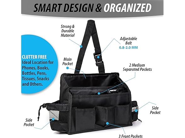 ZONETECH OR0008 Multi-Pocket Organizer
