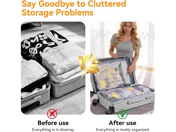 Viokei 15-Pack Travel Vacuum Bags Pump