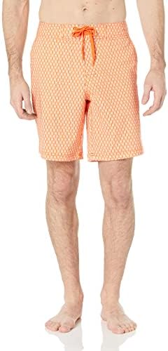 Amazon Essentials Men's Board Shorts, Orange Surfboards Geo, X-Large