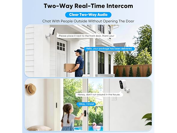 Nikoglly 2 Pack Wireless Outdoor Security Cameras