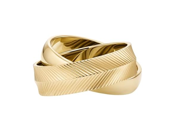 Fossil Women Harlow Interlocking Links Steel Ring