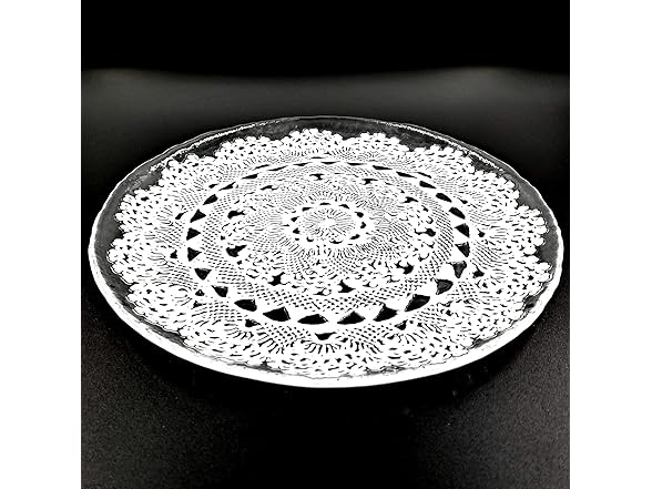 Red Pomegranate LILLE 7" Canape Plate Clear/White