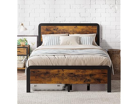 IDEALHOUSE Full Bed Frame with Headboard,