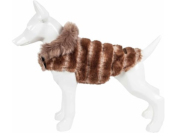 Pet Life ® 'Tira-Poochoo' Fur Dog Coat
