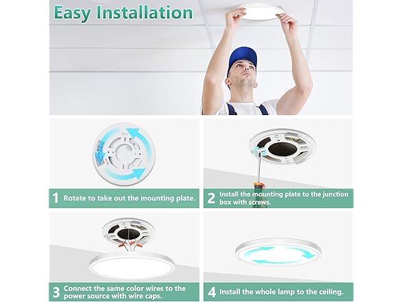 Brightever 3Pk 7" LED Flush Mount Ceiling Light