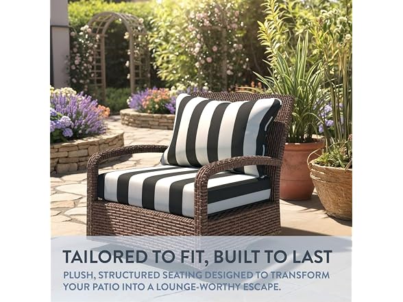 California Umbrella Outdoor Deep Seat Black/ White - Gallery 2