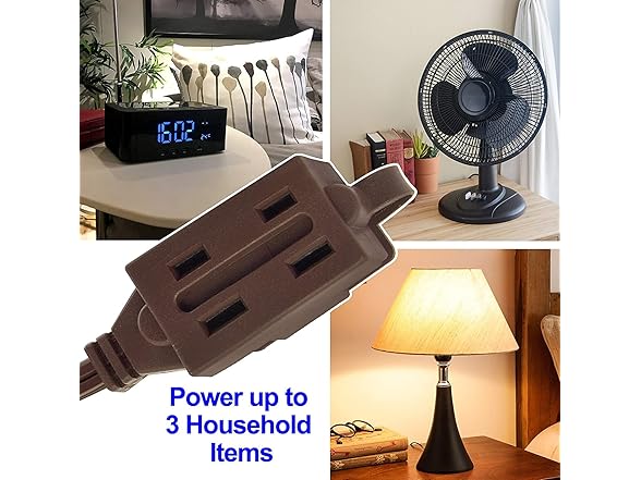 Clear Power 2-Pack 9 ft 3 Outlet Indoor Extension Cord 16/2 SPT-2