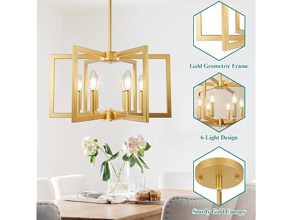 Bairth Gold Chandelier Farmhouse