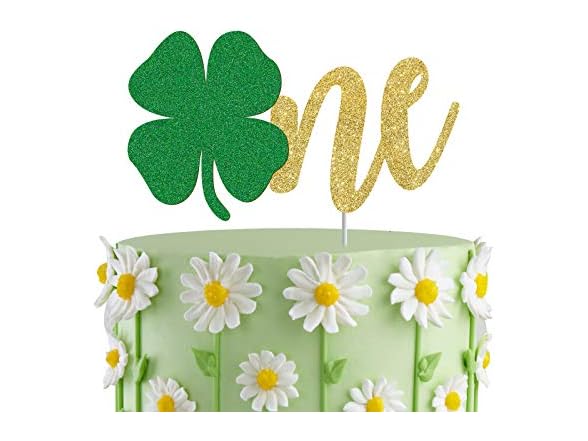 Shamrock First Birthday Cake Topper