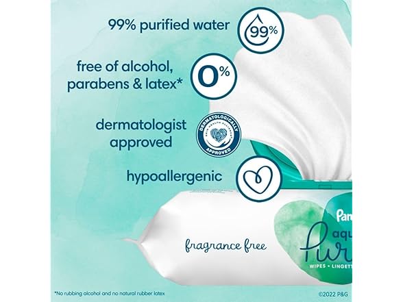 Pampers Aqua Pure Baby Wipes 56ct