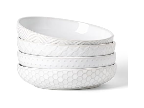 FOBENTA Embossed Ceramic Pasta Bowls
