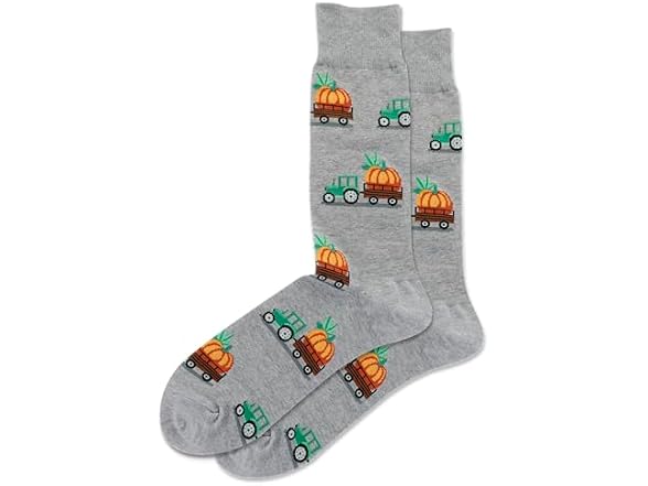 Hot Sox Men (6-12) Pumpkin Hayride Crew Socks