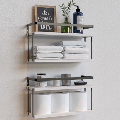 2 Tier Rustic Farmhouse Wood Shelves