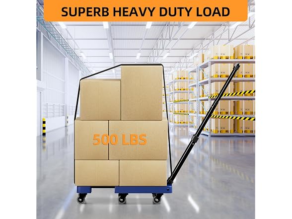 TROOZY Folding Hand Truck 6-Wheel Dolly 500lbs