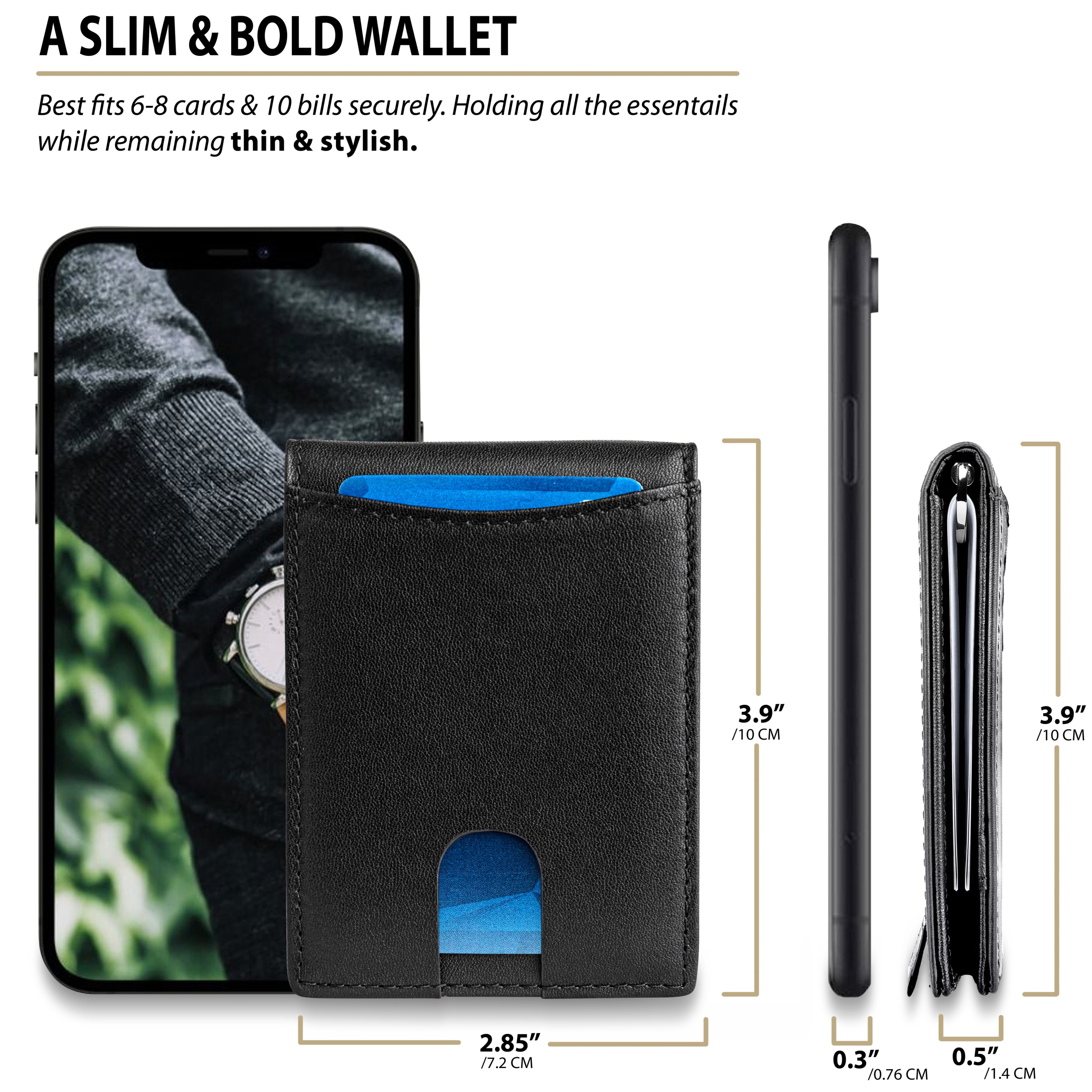 RFID Blocking Slim Leather Wallet - Gallery 14