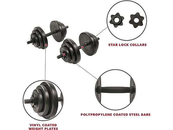 Sunny Health & Fitness Exercise Vinyl 40 Lb Set