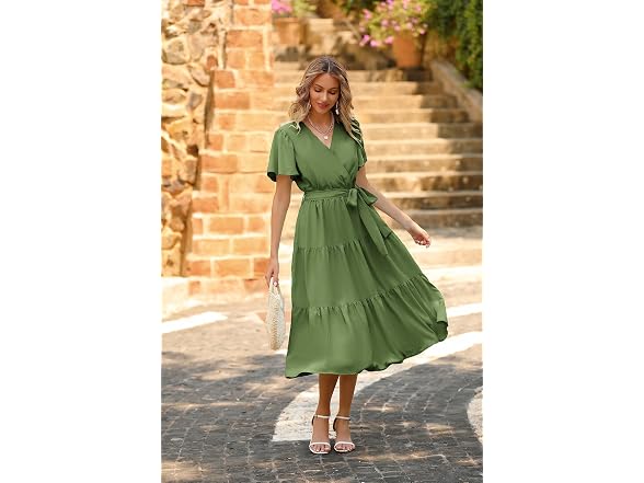 Prettygarden Women (XL) Summer Dresses V Tie Dress