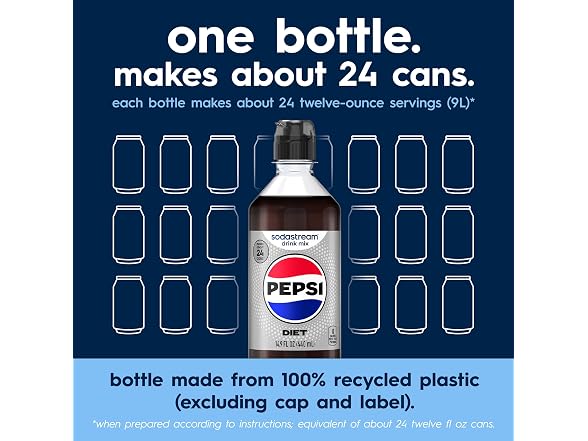 4PK SodaStream Diet Pepsi Drink Mix
