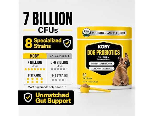 Koby Dog Probiotic Powder, 7B CFU with 8 Strains