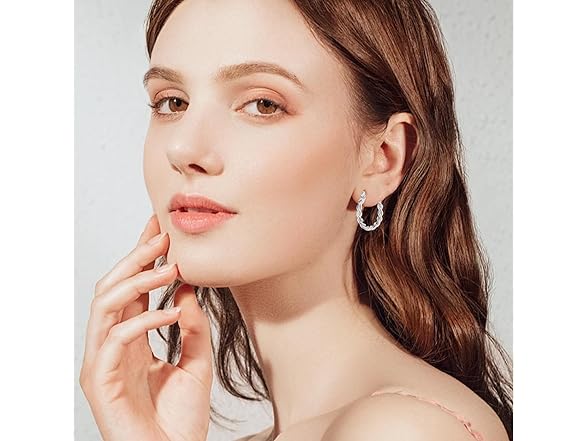 LMLMECREA Silver Hoop Earrings