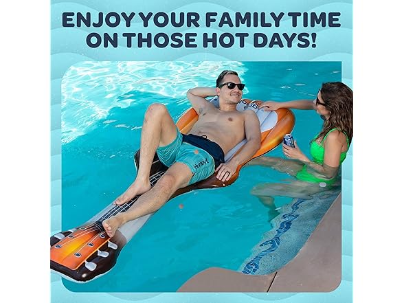 Grip A Pool Raft Lounger for Adults, Guitar