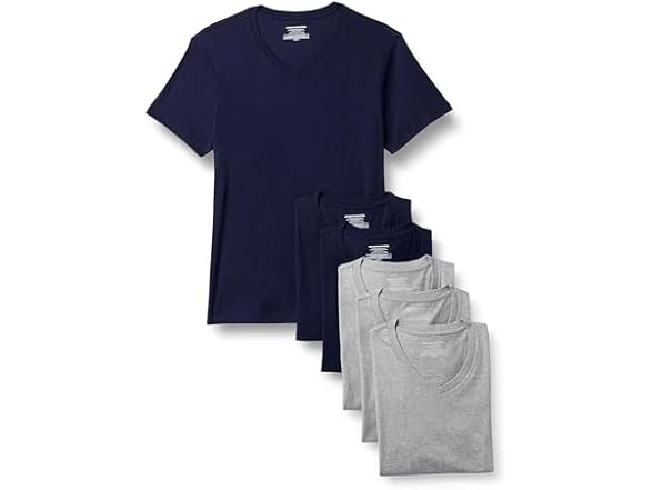 AE Mens VNeck Breathable Cotton Undershirt 6Pk