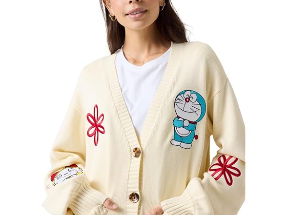 Samii Ryan Women Doraemon Friends Cardigan