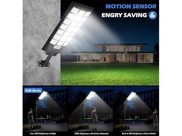 Brightever 2-Pack Solar Street Lights Outdoor, 8500K Waterproof