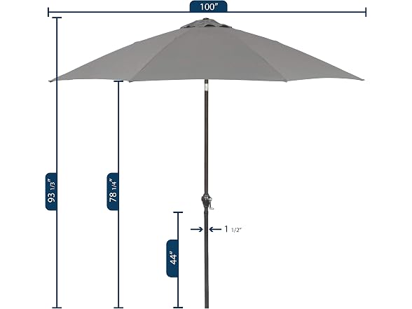Sunline 9 ft Patio Umbrella with Crank & Pus Taupe