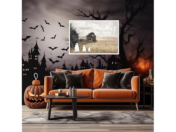 Htdsks Cute Ghost In Haunted Forest Canvas
