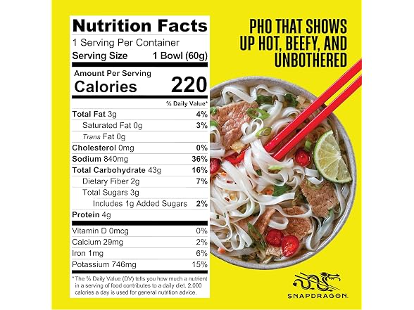 Snapdragon Beef Pho Instant Noodle Packets 4-Pack