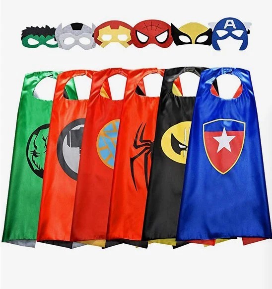 6-Pack Reversible Cape & Mask Set - Gallery 4