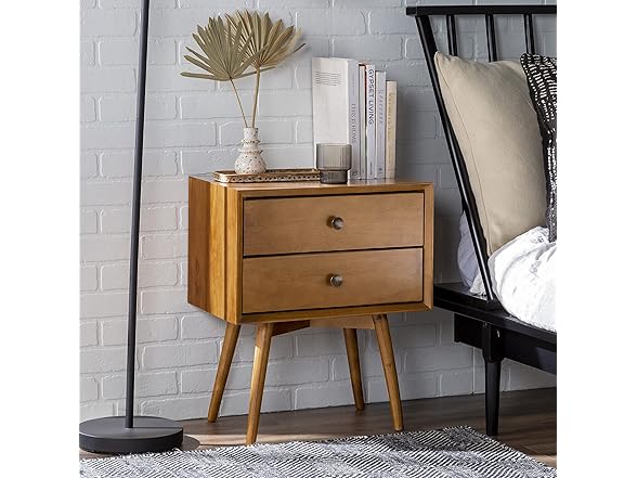 Walker Edison Mid Century Modern Wood Nightstand