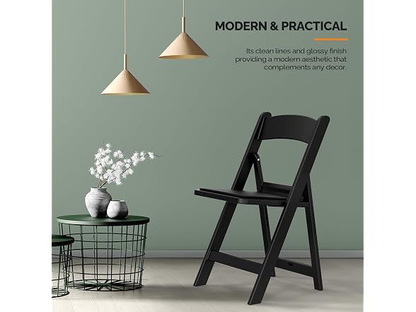 VINGLI Resin Folding Chairs with Cushion 4pk - Gallery 5
