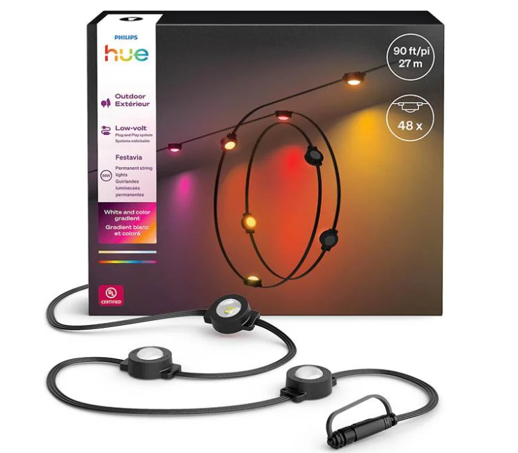 Philips Hue Festavia Permanent Outdoor Lights, 90ft - Gallery 12