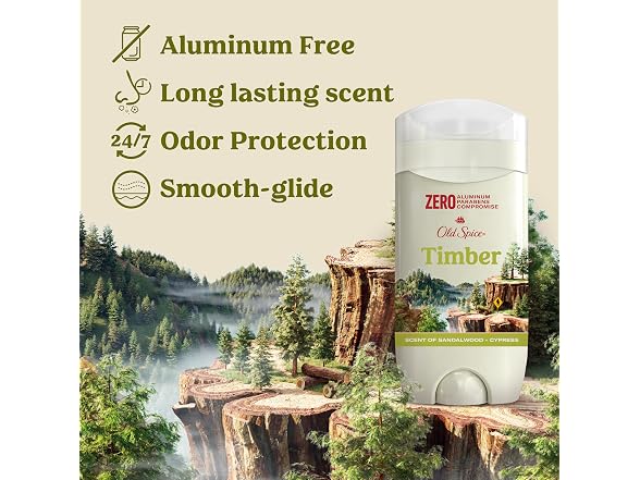 Old Spice Aluminum Free Deodorant Timber 3 oz