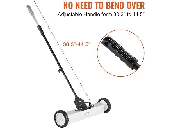 50Lbs Rolling Magnetic Sweeper with Wheels