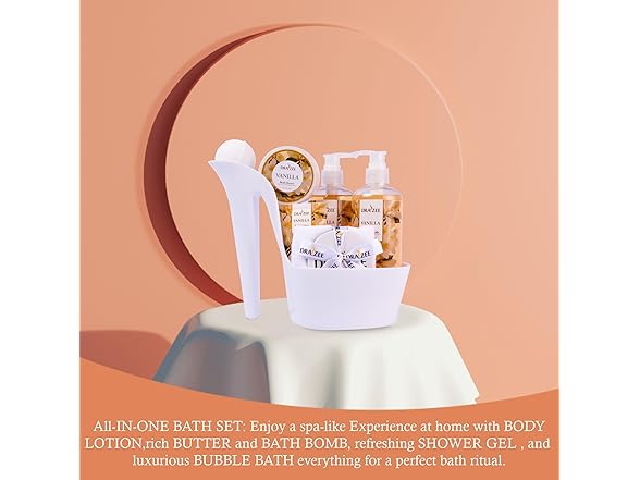 Draizee Luxury Spa Gifts for Women – 8 Pc Vanilla Scented